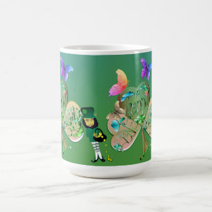 Taza De Café El día de San Patricio Leprechaun con Nombre