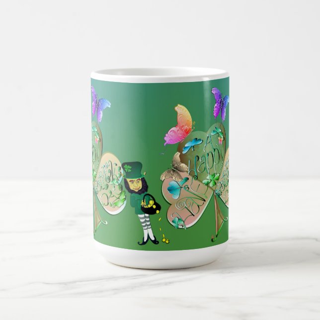 Taza De Café El día de San Patricio Leprechaun con Nombre (Centro)
