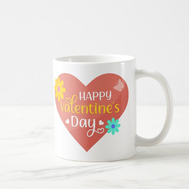 Taza De Café El día de San Valentín, amor, corazón (Derecha)