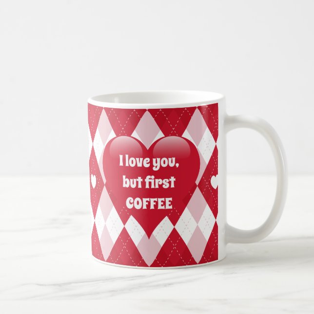 Taza De Café El día de San Valentín Argyle (Derecha)