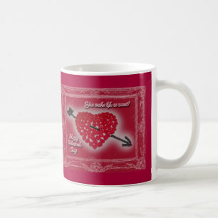 Taza De Café El día de San Valentín Candy Heart Greeting