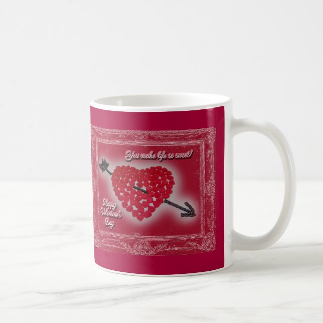 Taza De Café El día de San Valentín Candy Heart Greeting (Derecha)