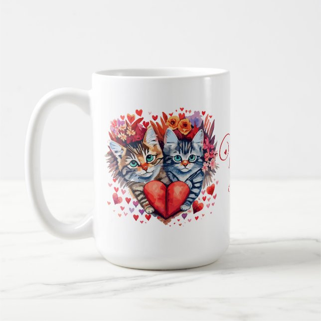 Taza De Café El día de San Valentín Cat Mug (Izquierda)