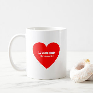Taza De Café El día de San Valentín cristiano del corazón en vi