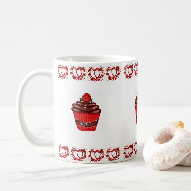 Taza De Café El día de San Valentín Cupcake Mugs (Con donut)