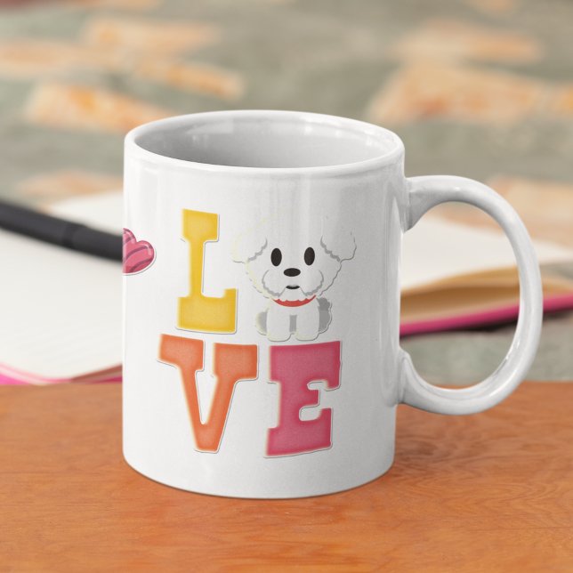 Taza De Café El día de San Valentín Cute Bichon Frisé Mascota P (Subido por el creador)