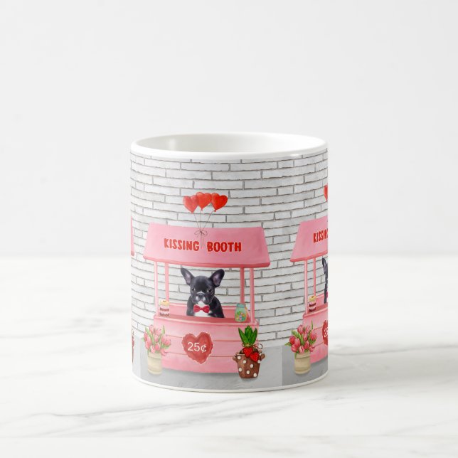 Taza De Café El día de San Valentín de Bulldog francés besando  (Centro)