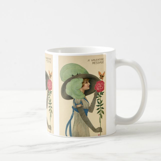 Taza De Café El día de San Valentín de época, mariposa Lady Red (Derecha)