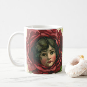 Taza De Café El día de San Valentín de época, rostros victorian