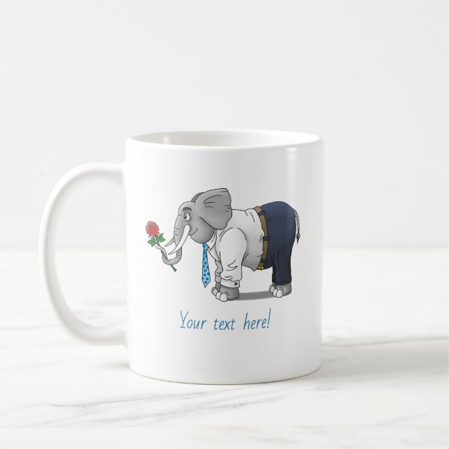 Taza De Café El Día de San Valentín de los Elefantes (Izquierda)