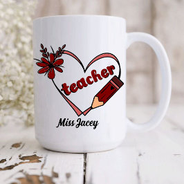 Taza De Café El día de San Valentín de profesores de corazón pe