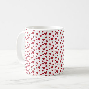 Taza De Café El día de San Valentín del patrón de corazón rojo