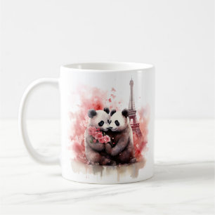 Taza De Café El día de San Valentín en París - Pareja de pandas