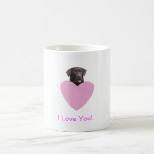 Taza De Café El día de San Valentín feliz del labrador
