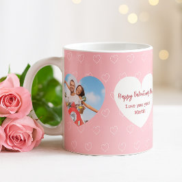 Taza De Café El día de San Valentín fotográfico de corazones bl