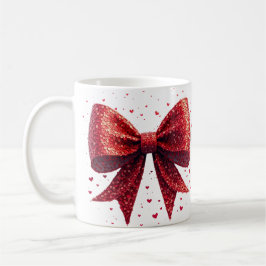 Taza De Café El día de San Valentín Heart Coquette Bow