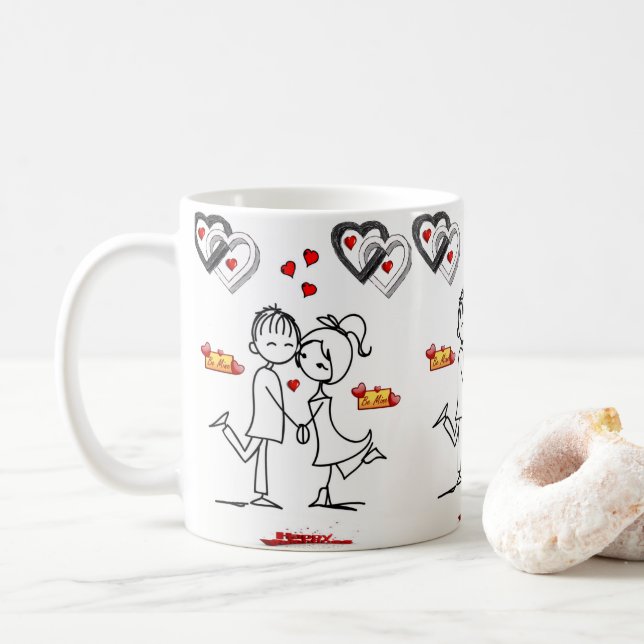 Taza De Café El día de San Valentín Mug Mugs (Con donut)