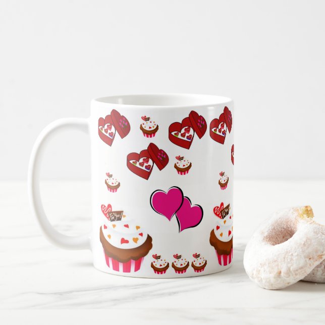 Taza De Café El día de San Valentín Mug Mugs (Con donut)