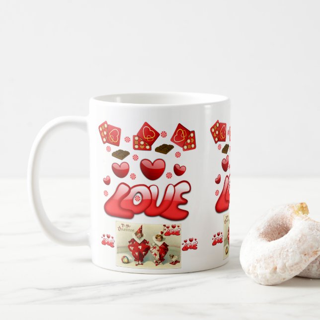 Taza De Café El día de San Valentín Mugs (Con donut)