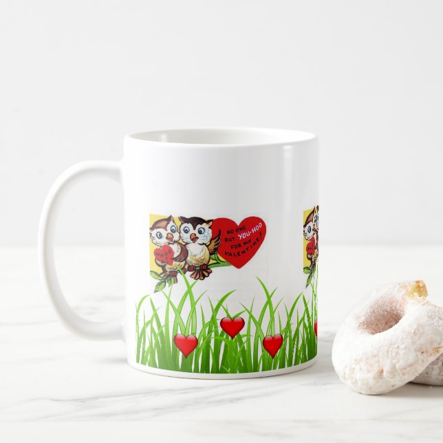 Taza De Café El día de San Valentín Owl Mugs (Con donut)