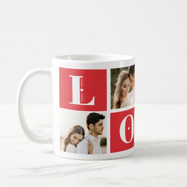 Taza De Café El día de San Valentín Pareja 4 Foto Amor (Izquierda)