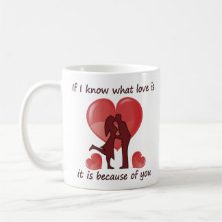 Taza De Café El día de San Valentín pareja besándose con corazo