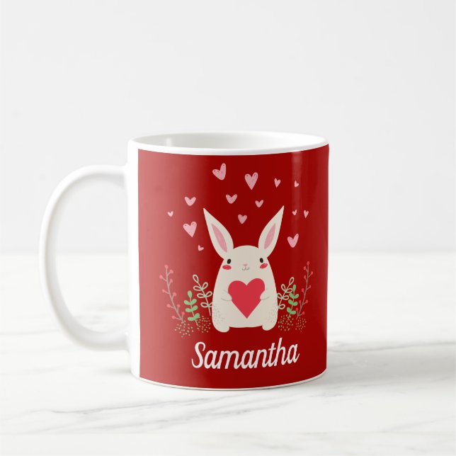 Taza De Café El día de San Valentín Personalizado de conejito a (Izquierda)