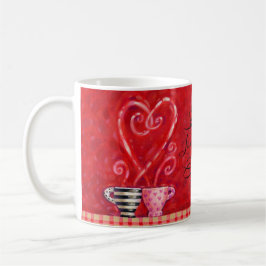 Taza De Café El día de San Valentín Red Hearts Love Coffee Quot