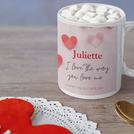 Taza De Café El día de San Valentín Romántico de Corazón Rojo y