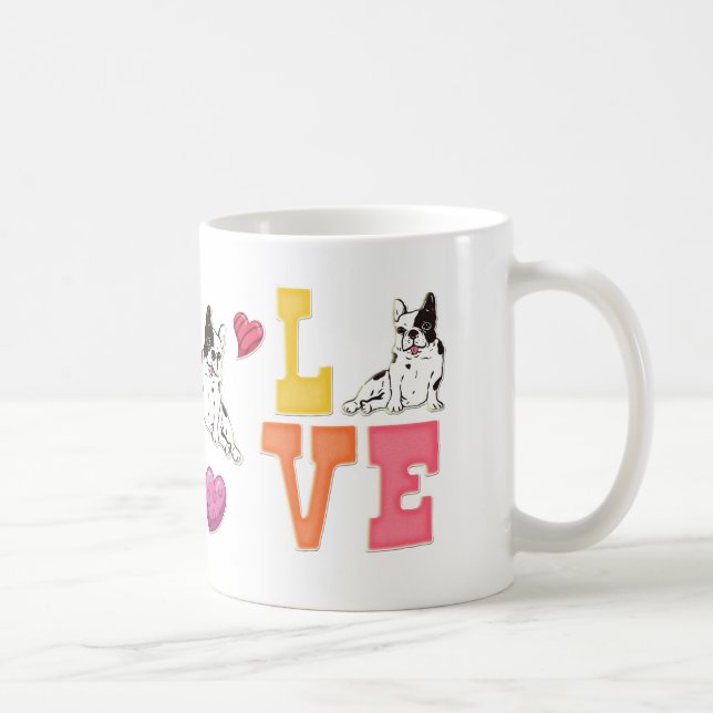 Taza De Café El día de San Valentín Tema Bulldog francés Perro  (Derecha)