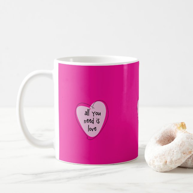 Taza De Café El día de San Valentín Todo lo que necesitas son c (Con donut)