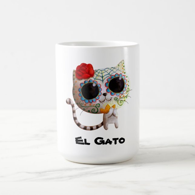 Taza De Café El día del gato lindo muerto (Centro)