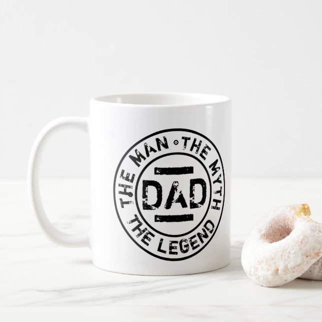 Taza De Café El día del padre: la leyenda del mito de papá  (Con donut)