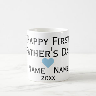 Taza De Café El Día del Padre: Mamá y bebé en negro y azul