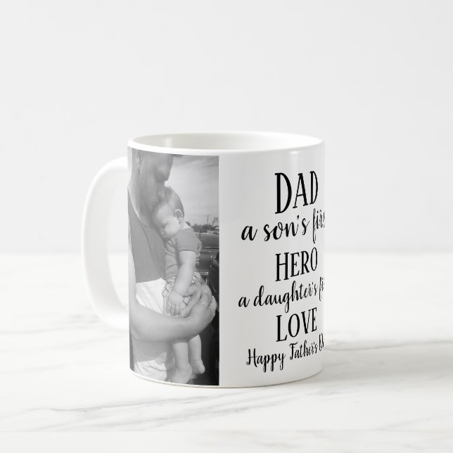 Taza De Café El Día del Padre personalizado 2 cita fotográfica (Anverso izquierdo)