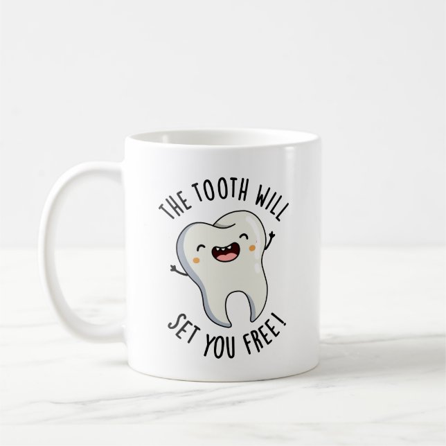 Taza De Café El Diente Te Dará Gratuitos Puns Dentales (Izquierda)
