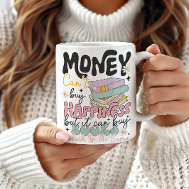 Taza De Café El dinero no puede comprar libros de felicidad