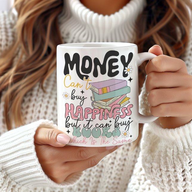 Taza De Café El dinero no puede comprar libros de felicidad (Subido por el creador)