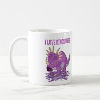 Taza De Café El Dinosaurio Púrpura, el dinosaurio divertido.