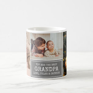 Taza De Café El discurso gris y blanco del abuelo Collage de fo