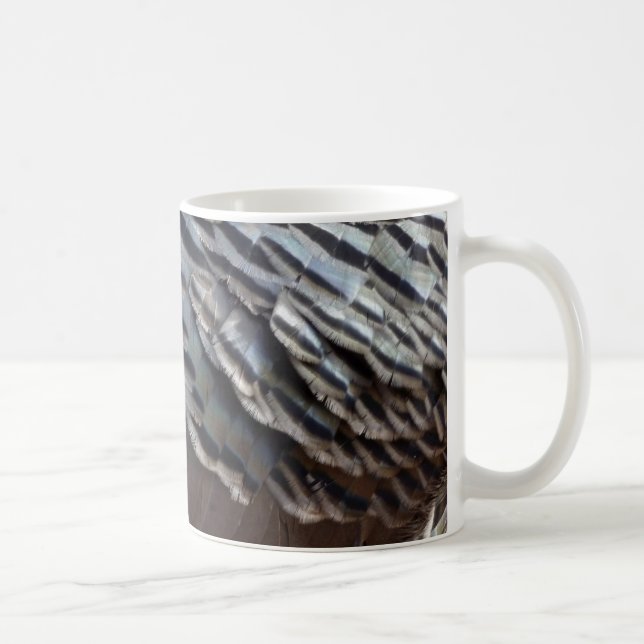 Taza De Café El diseño de la naturaleza abstracta de los plumas (Derecha)