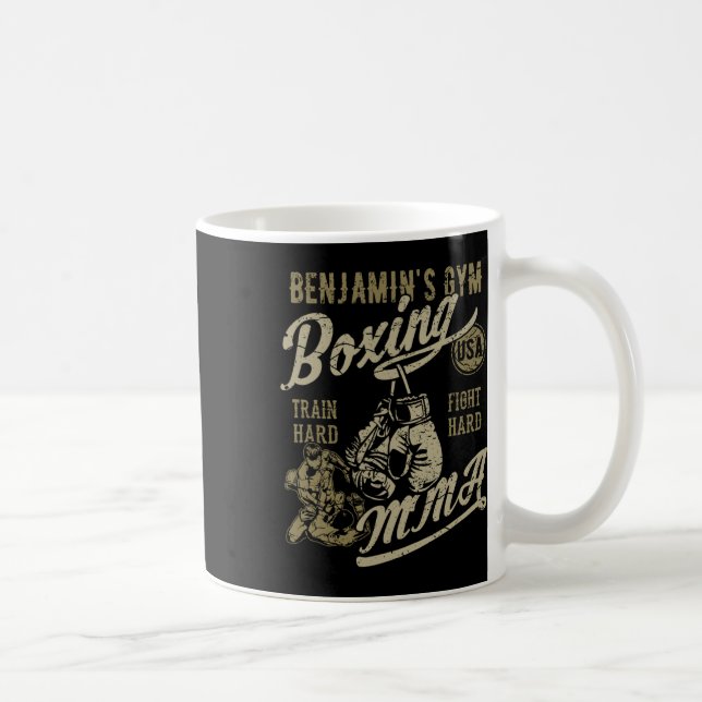 Taza De Café El diseño retro de boxeo en gimnasia de Benjamin p (Derecha)