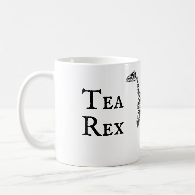 Taza De Café El divertido Tea Rex Tyrannosaurus Dinosaurio Día  (Izquierda)