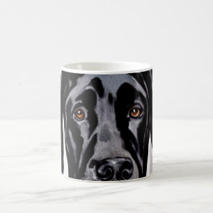 Taza De Café El divertido y caprichoso danés negro te mira