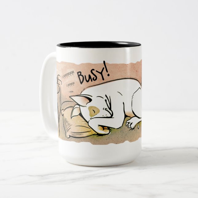 Taza de café el dormir bull terrier (Anverso izquierdo)