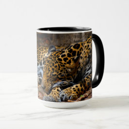 Taza de café el dormir Jaguar de Julia Everhart
