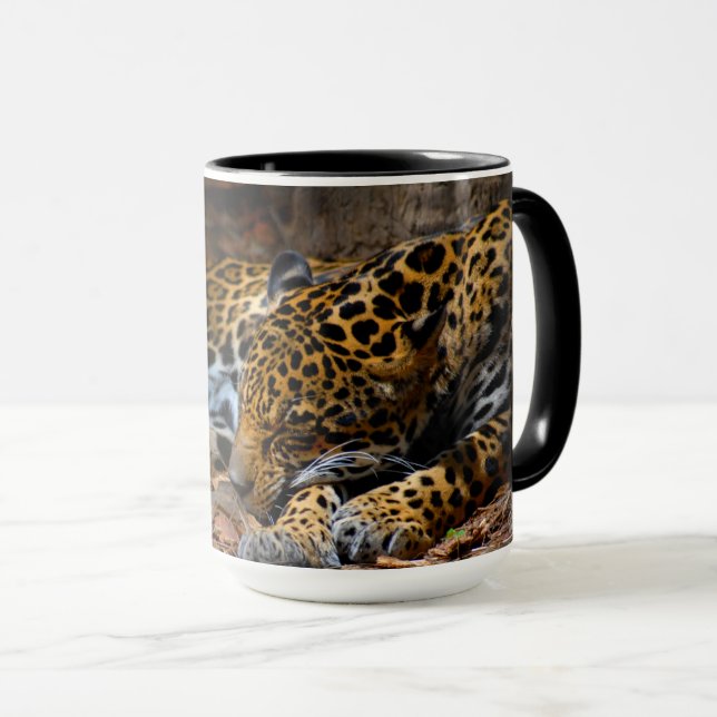 Taza de café el dormir Jaguar de Julia Everhart (Anverso derecho)