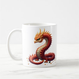 Taza De Café El dragón serpiente dorado.