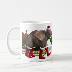 Taza De Café El dulce Santa Claus Elephant