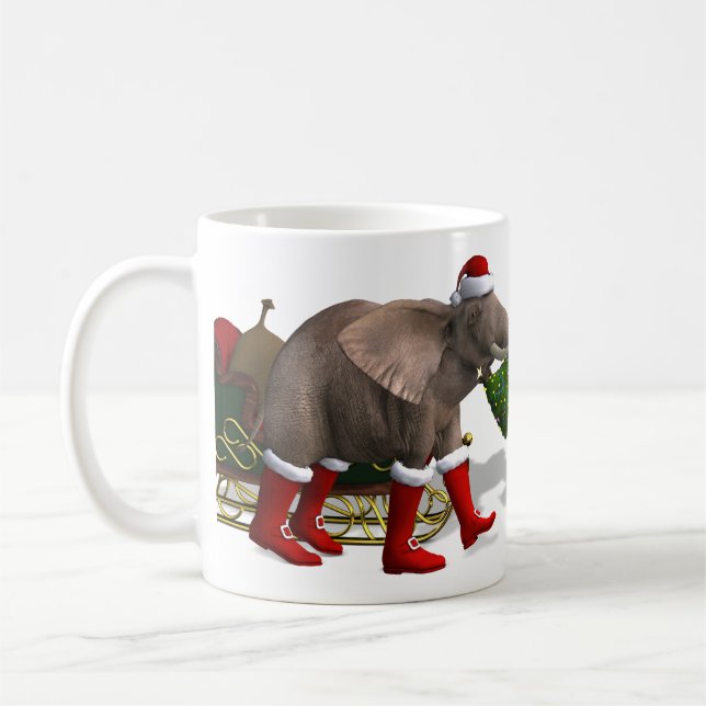 Taza De Café El dulce Santa Claus Elephant (Izquierda)